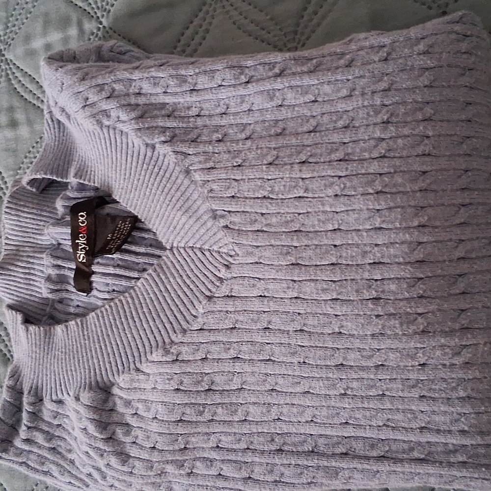 Style & Co. Women's Pink and Blue Sweater. - Picture 3 of 4